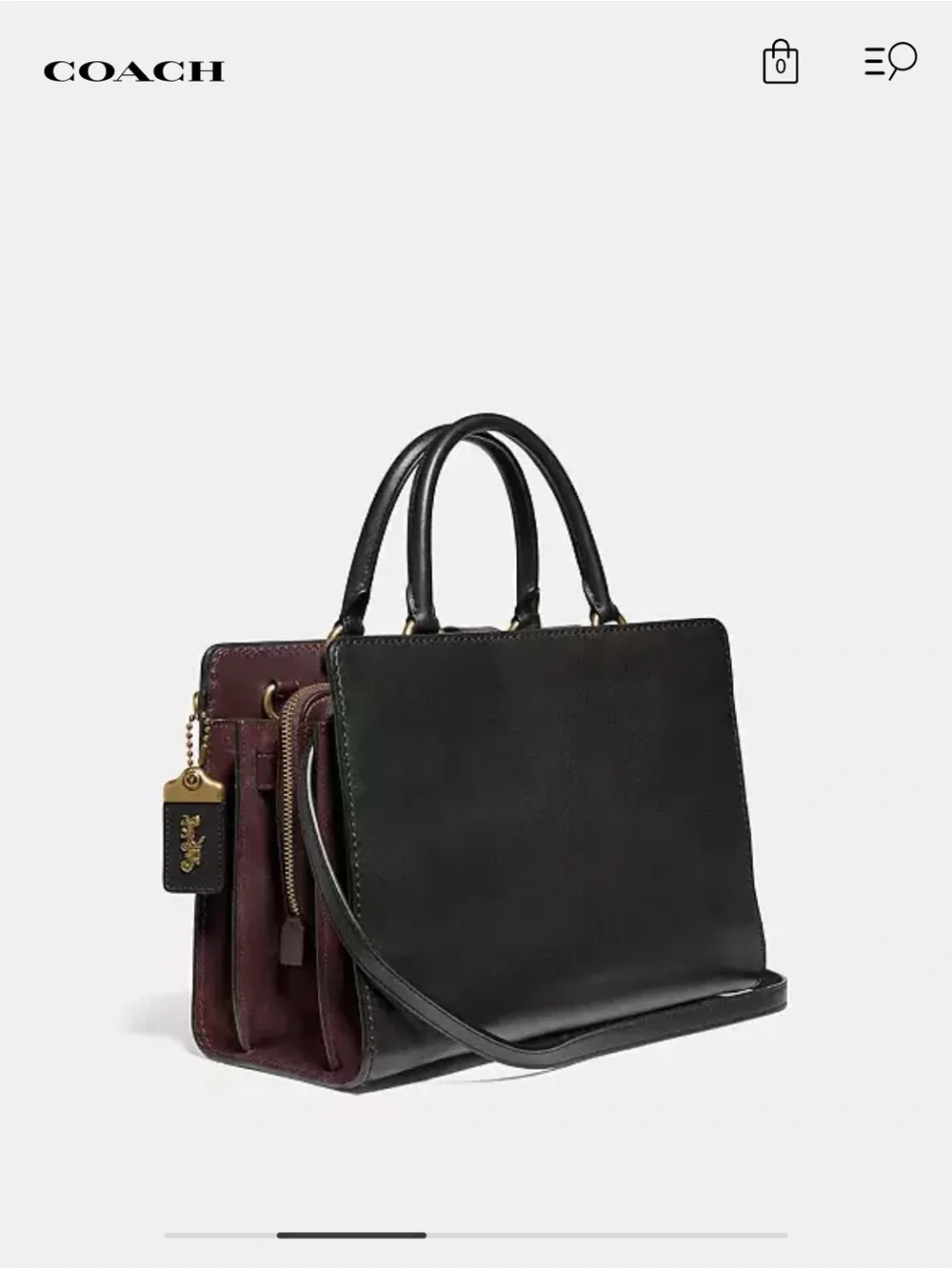 Coach Black Leather Satchel with Gold Hardware and Shoulder Strap